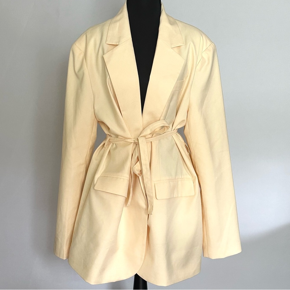 Lioness Cream Belted Blazer